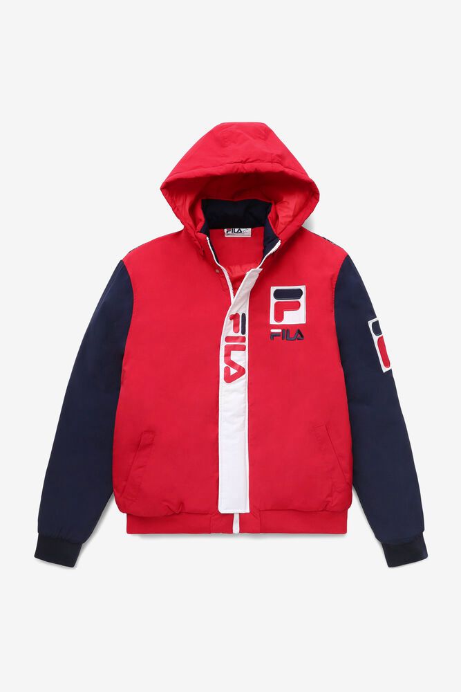 Fila P1 Tech Jacket Red/Navy - Mens - 78513MQYL